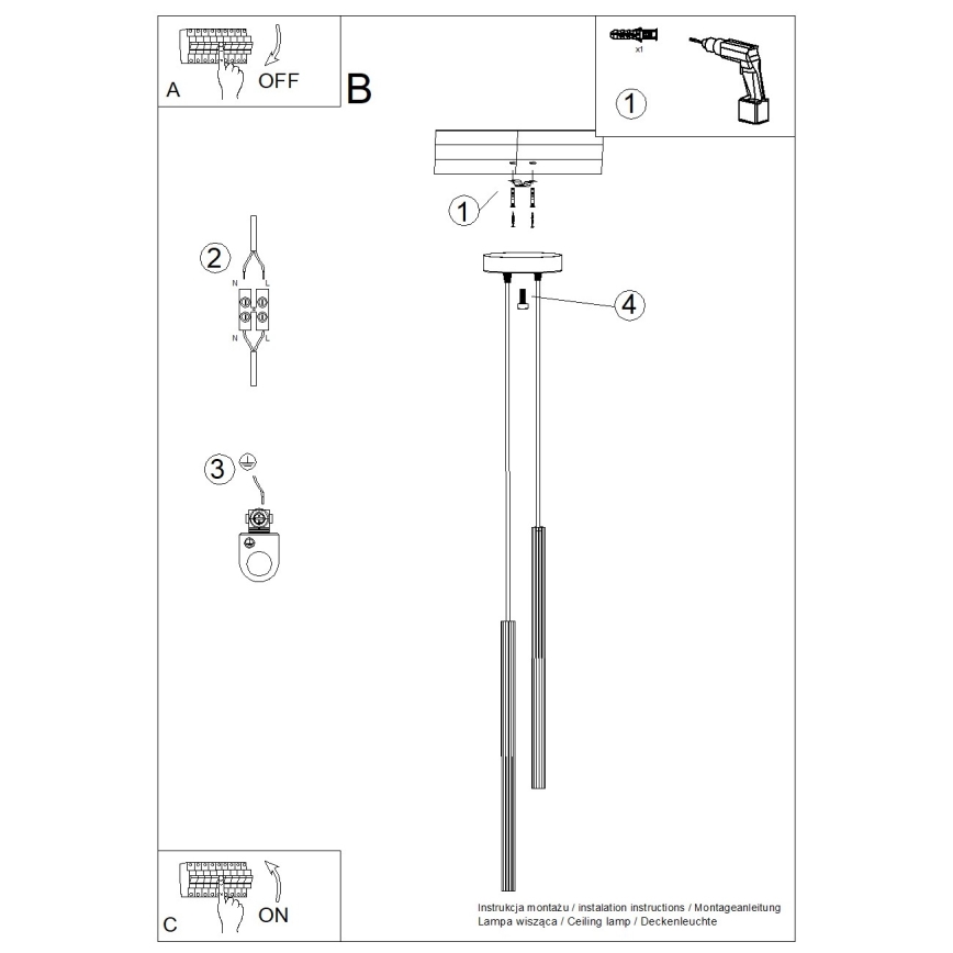 Lustre suspenso ARCHE em cabo 2xG9/8W/230V, branco