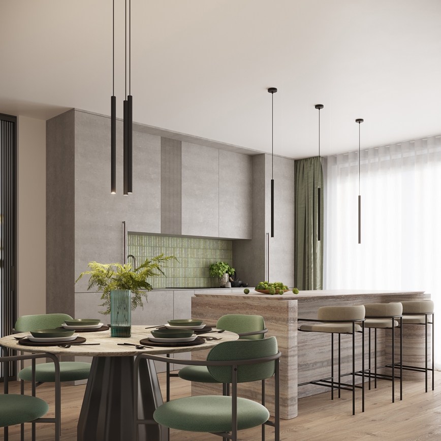 Lustre pendente ARCHE com cabo — 2x G9, 8W, 230V, preto