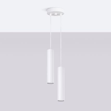 Lustre em cabo LAGOS 2xGU10/10W/230V branco