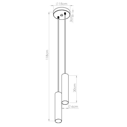Lustre em cabo LAGOS 2xGU10/10W/230V branco