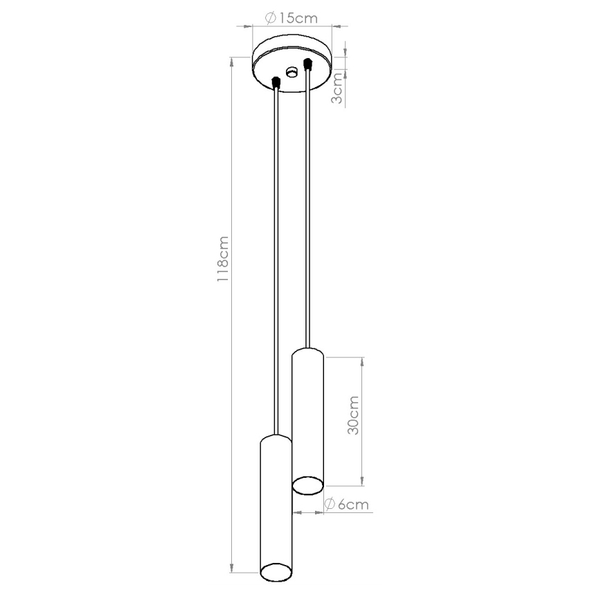 Lustre em cabo LAGOS 2xGU10/10W/230V branco