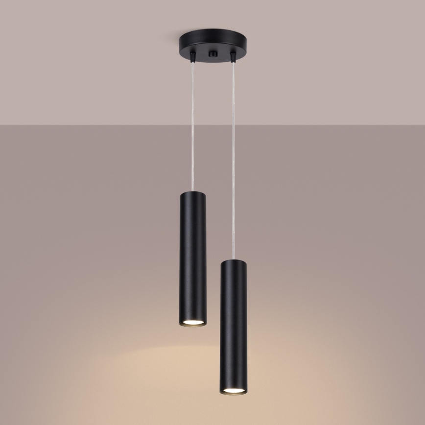 Lustre pendente com cabo LAGOS 2xGU10/10W/230V preto