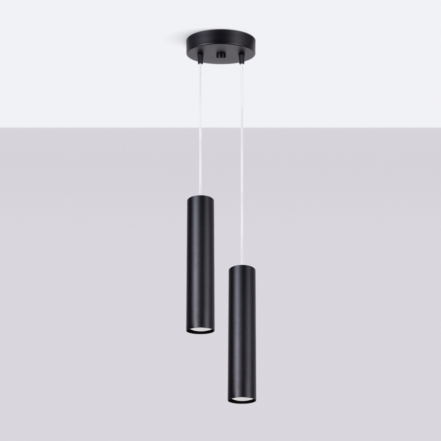 Lustre pendente com cabo LAGOS 2xGU10/10W/230V preto
