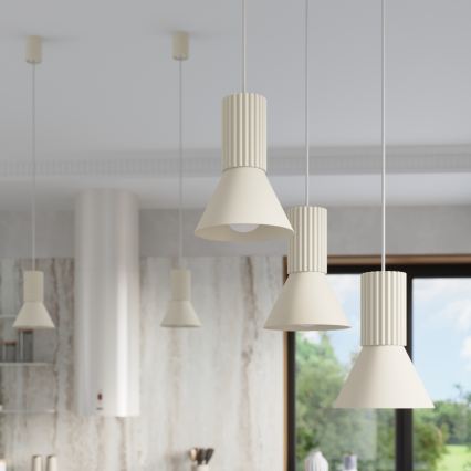 Pendente com cabo ESTRIA 1xE14/10W/230V Ø 14 cm, creme