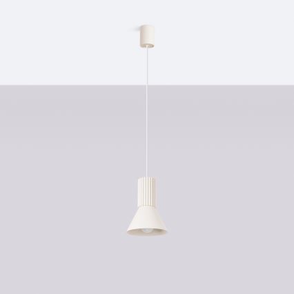 Pendente com cabo ESTRIA 1xE14/10W/230V Ø 14 cm, creme