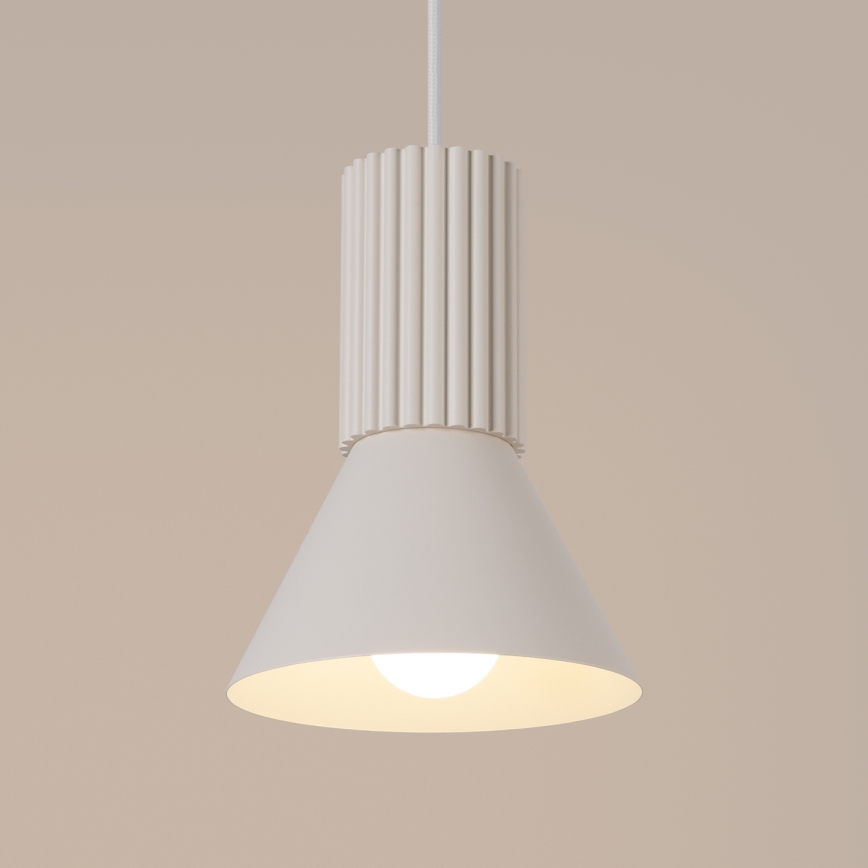 Pendente com cabo ESTRIA 1xE14/10W/230V Ø 14 cm, creme