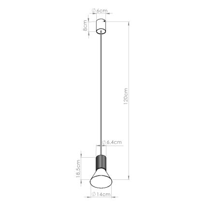 Pendente com cabo ESTRIA 1xE14/10W/230V Ø 14 cm, creme