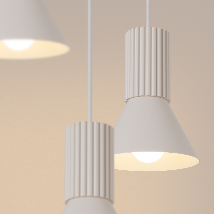 Lustre suspenso por cabo ESTRIA 3xE14/10W/230V Ø 30 cm creme