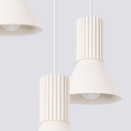 Lustre suspenso por cabo ESTRIA 3xE14/10W/230V Ø 30 cm creme