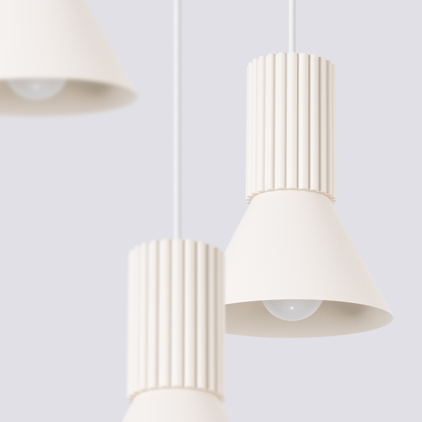 Lustre suspenso por cabo ESTRIA 3xE14/10W/230V Ø 30 cm creme