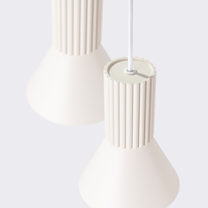 Lustre suspenso por cabo ESTRIA 3xE14/10W/230V Ø 30 cm creme