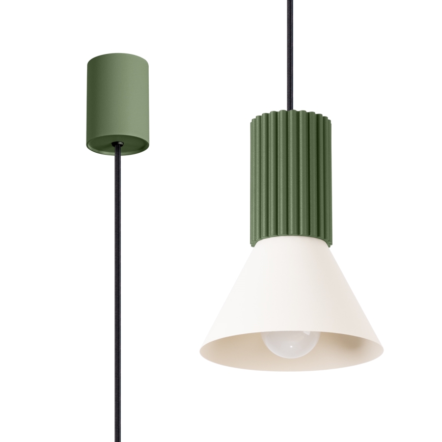 Candeeiro pendente com cabo ESTRIA, 1xE14/10W/230V, diâmetro 14 cm, verde