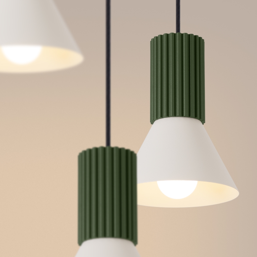 Lustre suspenso com cabo ESTRIA, 3x E14/10W/230V, Ø 30 cm, verde