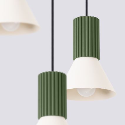 Lustre suspenso com cabo ESTRIA, 3x E14/10W/230V, Ø 30 cm, verde