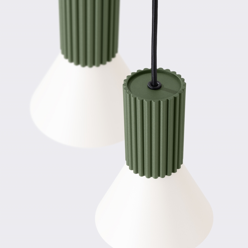 Lustre suspenso com cabo ESTRIA, 3x E14/10W/230V, Ø 30 cm, verde