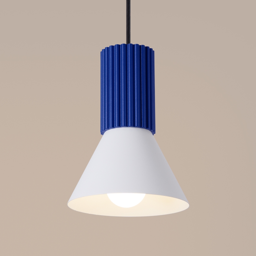 Lustre ESTRIA suspenso por cabo 1x E14/10W/230V, diâmetro 14 cm, azul