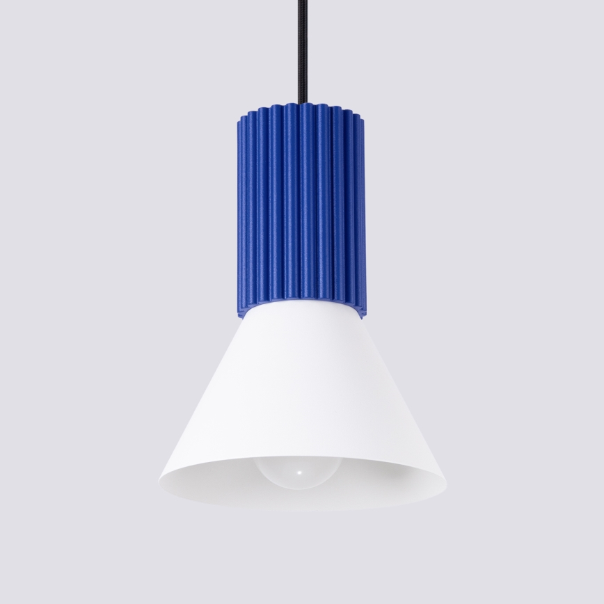 Lustre ESTRIA suspenso por cabo 1x E14/10W/230V, diâmetro 14 cm, azul