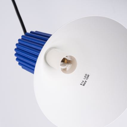 Lustre suspenso por cabo ESTRIA, 3xE14/10W/230V, diâmetro 30 cm, azul
