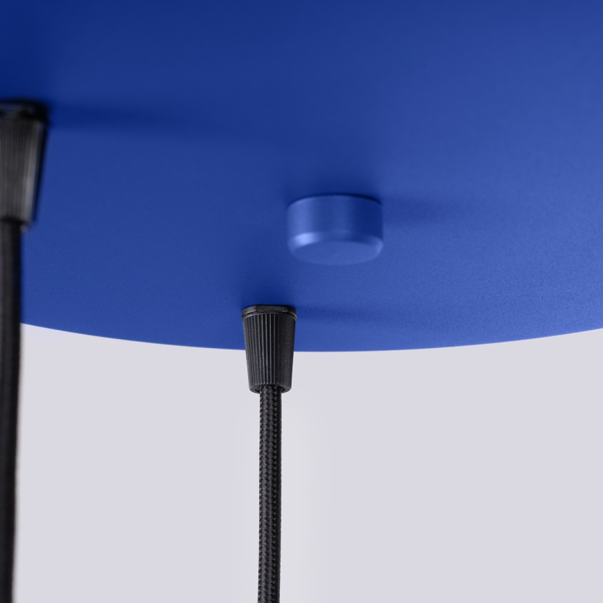 Lustre suspenso por cabo ESTRIA, 3xE14/10W/230V, diâmetro 30 cm, azul