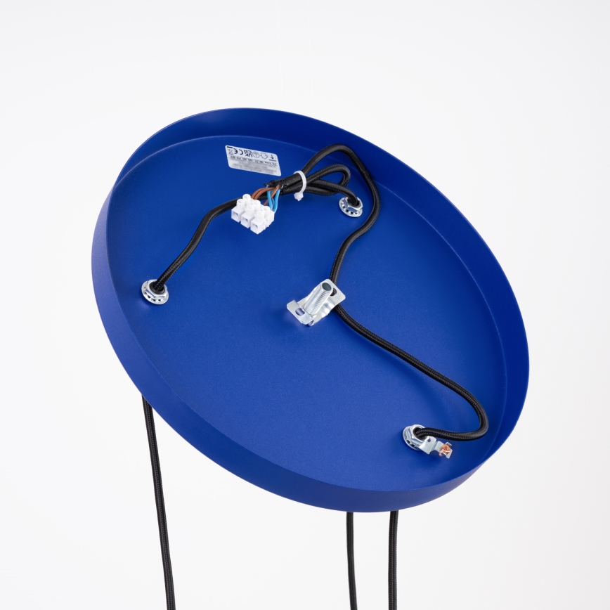 Lustre suspenso por cabo ESTRIA, 3xE14/10W/230V, diâmetro 30 cm, azul