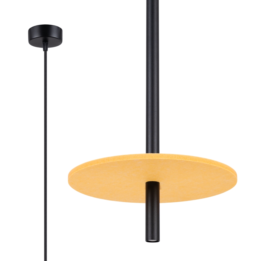 Lustre suspenso FELTRO 1xG9/8W/230V preto/amarelo