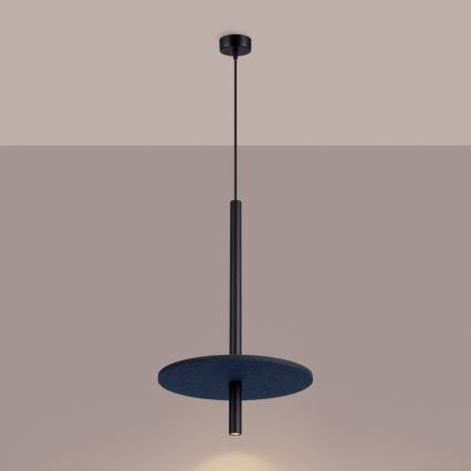 Lustre suspenso por cabo FELTRO 1xG9/8W/230V preto/azul