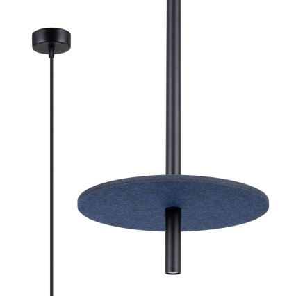 Lustre suspenso por cabo FELTRO 1xG9/8W/230V preto/azul