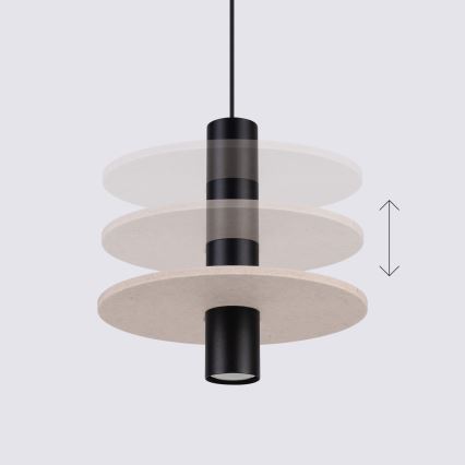 Lustre suspenso por cabo PELTA 1xGU10/10W/230V preto/creme