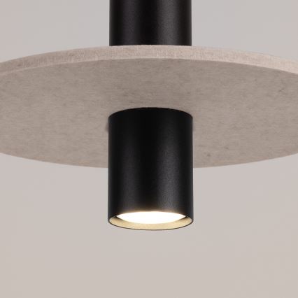 Lustre suspenso por cabo PELTA 1xGU10/10W/230V preto/creme