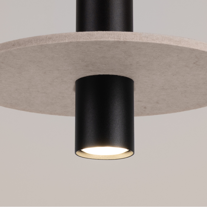 Lustre suspenso por cabo PELTA 1xGU10/10W/230V preto/creme