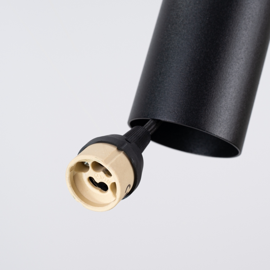 Lustre suspenso por cabo PELTA 1xGU10/10W/230V preto/creme