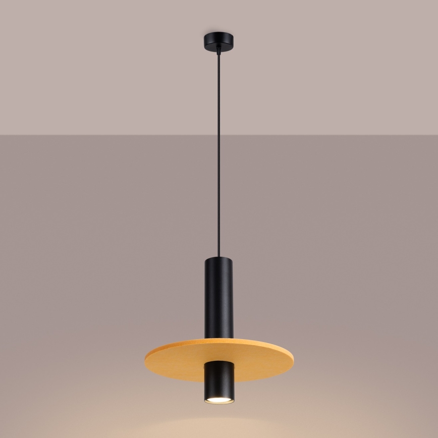 Lustre em cabo PELTA 1xGU10/10W/230V preto/amarelo