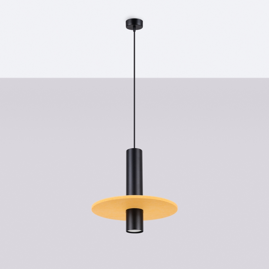 Lustre em cabo PELTA 1xGU10/10W/230V preto/amarelo