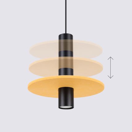 Lustre em cabo PELTA 1xGU10/10W/230V preto/amarelo