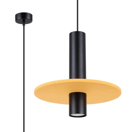 Lustre em cabo PELTA 1xGU10/10W/230V preto/amarelo