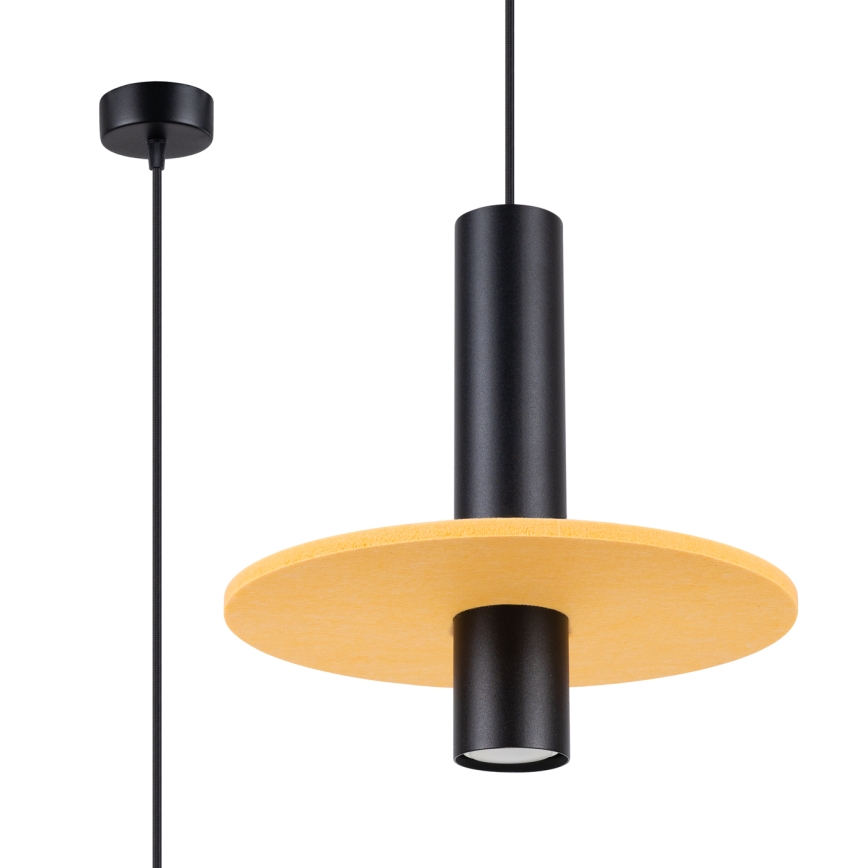 Lustre em cabo PELTA 1xGU10/10W/230V preto/amarelo