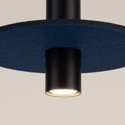 Candeeiro pendente em cabo PELTA 1xGU10/10W/230V preto/azul