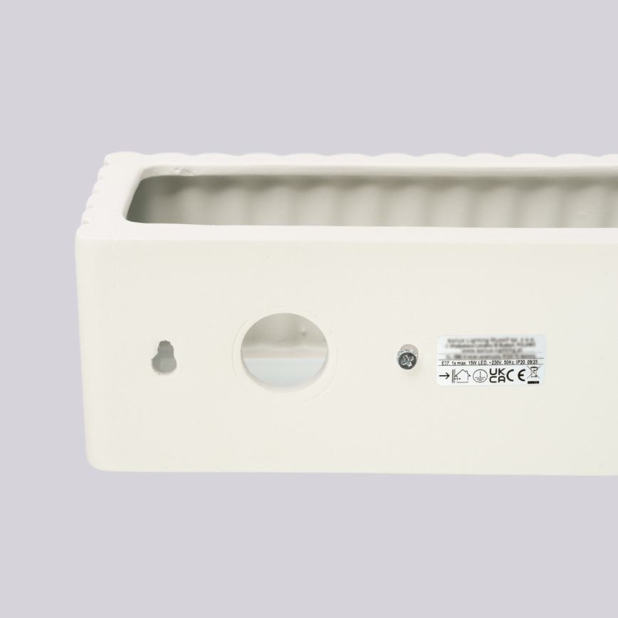 Aplique de parede RIGATA 1xE27/15W/230V cerâmica/creme