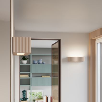 Aplique de parede RIGATA 1xE27/15W/230V cerâmica/taupe