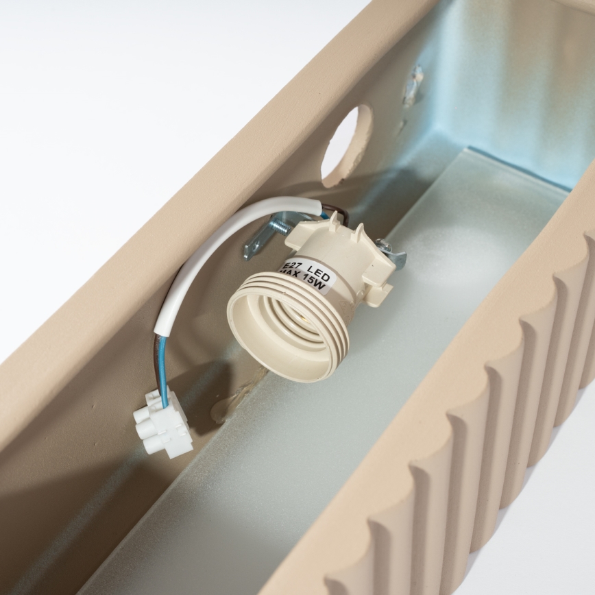 Aplique de parede RIGATA 1xE27/15W/230V cerâmica/taupe