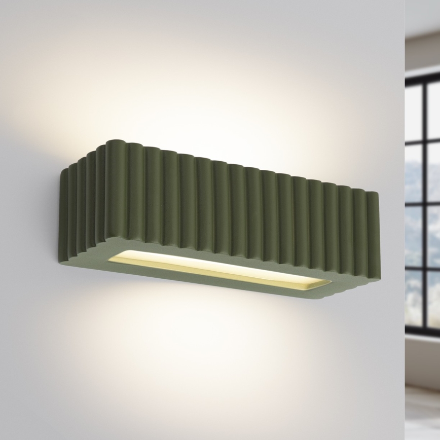 Aplique de parede RIGATA 1xE27/15W/230V cerâmica/verde