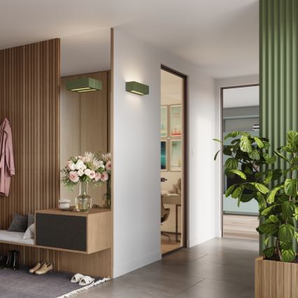 Aplique de parede RIGATA 1xE27/15W/230V cerâmica/verde