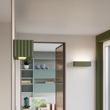 Aplique de parede RIGATA 1xE27/15W/230V cerâmica/verde