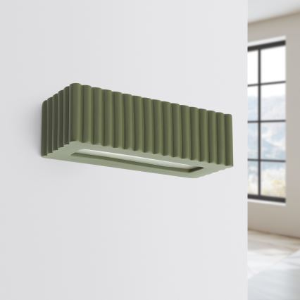 Aplique de parede RIGATA 1xE27/15W/230V cerâmica/verde