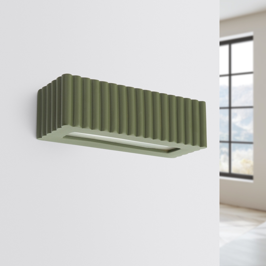 Aplique de parede RIGATA 1xE27/15W/230V cerâmica/verde