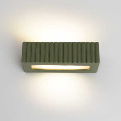 Aplique de parede RIGATA 1xE27/15W/230V cerâmica/verde