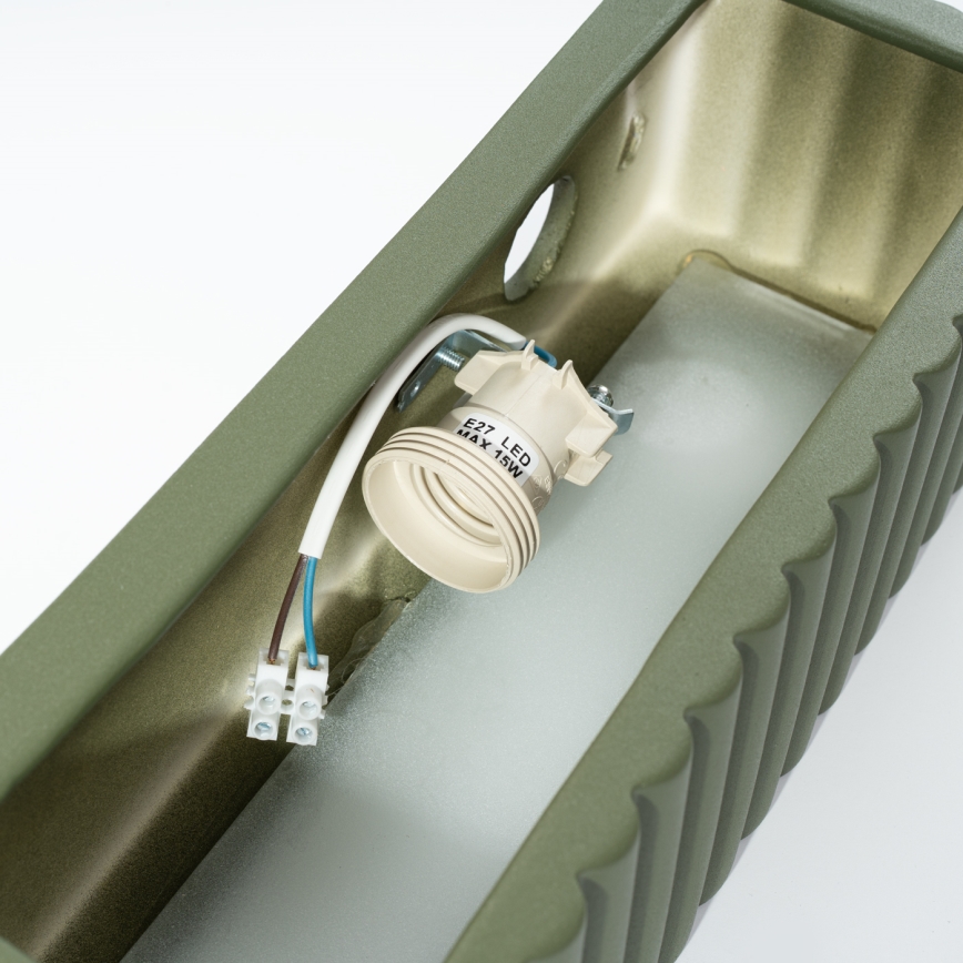 Aplique de parede RIGATA 1xE27/15W/230V cerâmica/verde