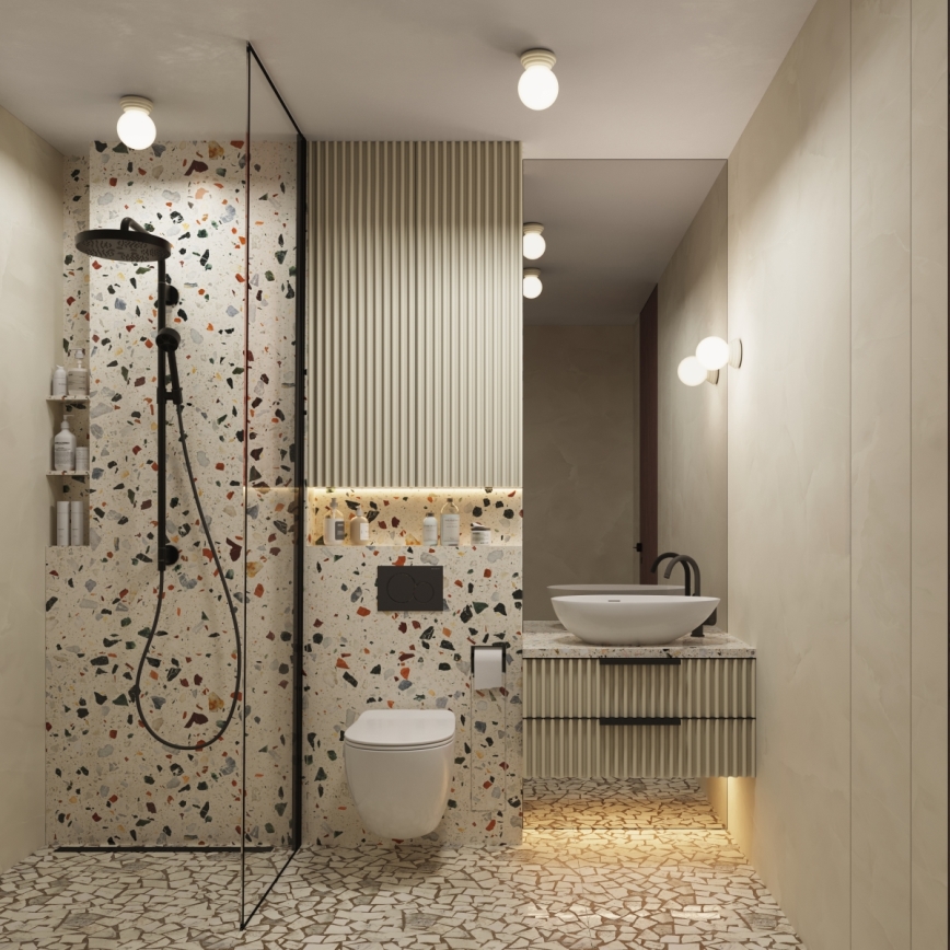 Aplique de parede para casa de banho ZORI 1xG9/8W/230V IP44 bege