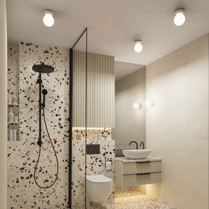 Aplique de parede para casa de banho ZORI 1xG9/8W/230V IP44 bege