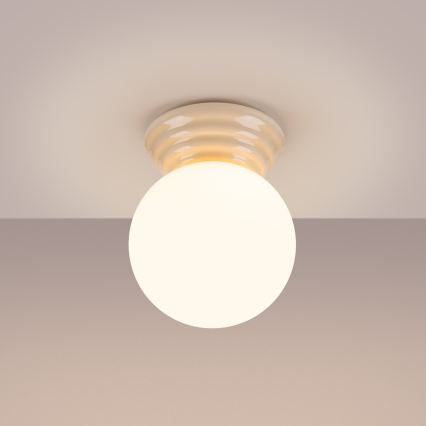 Luminária de teto para casa de banho ZORI 1xG9/8W/230V Ø 12 cm IP44 bege